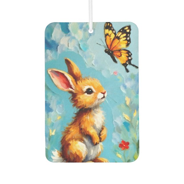 Ambientador Conejo curioso y mariposa (Anverso)