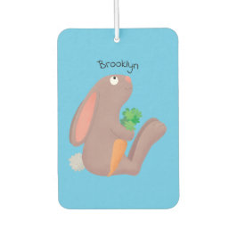 Ambientador Conejo lindo con personalizado de zanahoria sentad