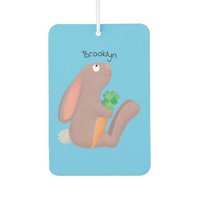 Ambientador Conejo lindo con personalizado de zanahoria sentad (Anverso)