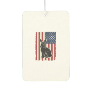 Ambientador Conejo Patriótico Bandera Americana Grabado Vintag