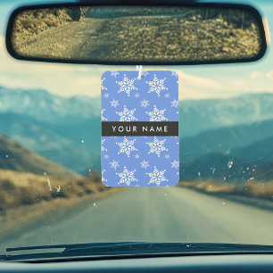 Ambientador Copos de nieve blancos, azul, tu nombre, personali