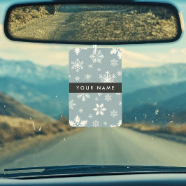 Ambientador Copos de nieve blancos, gris, tu nombre, personifi