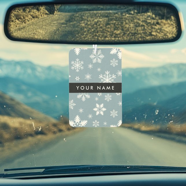 Ambientador Copos de nieve blancos, gris, tu nombre, personifi (Subido por el creador)