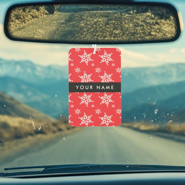 Ambientador Copos de nieve blancos, rojo, tu nombre, personali (Subido por el creador)