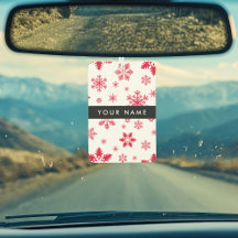 Copos de nieve rojos, tu nombre, personaliza