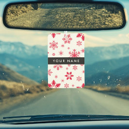 Ambientador Copos de nieve rojos, tu nombre, personaliza