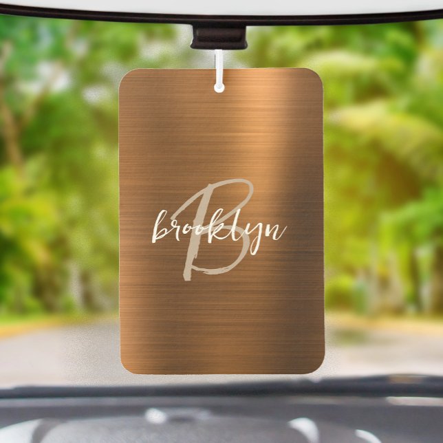 Ambientador Copper Brushed Metal Script Monogram  (Subido por el creador)