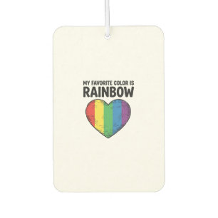 Ambientador Corazón de Arcoíris Grabado Vintage Camiseta Color