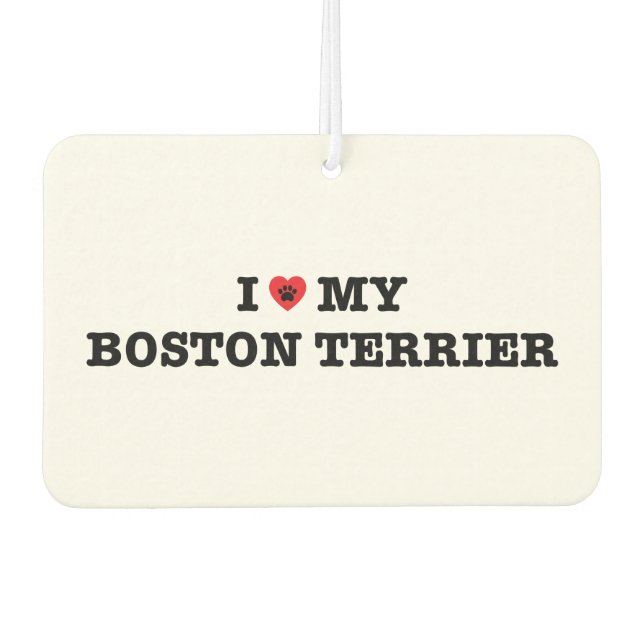 Ambientador Corazón de mi Boston Terrier Car Air Freshener (Anverso)