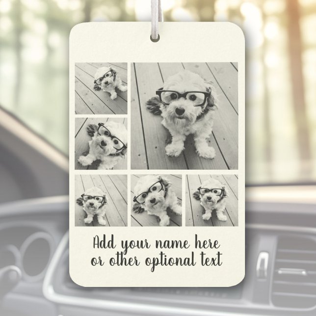 Ambientador Crear un Collage de fotos Personalizado con 6 foto (Custom Air Freshener with Photo Collage)