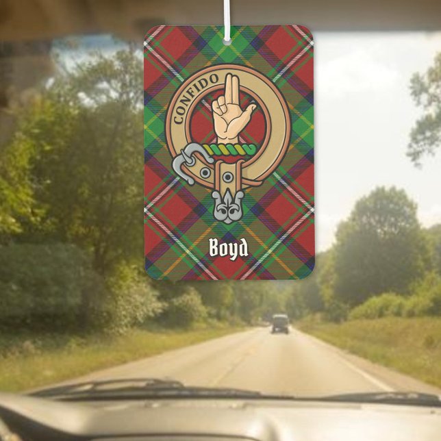 Ambientador Crest de Clan Boyd sobre tartán (Subido por el creador)