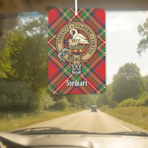 Ambientador Crest del Clan Stewart sobre Tartán Real
