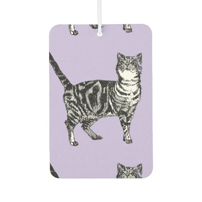 Ambientador Cuidado blanco negro Tabby Cat Air Freshener (Anverso)