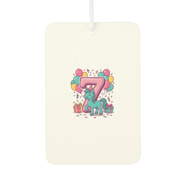 Ambientador Cumpleaños 7 del Caballo Diseño de Vector de Conej (Anverso)