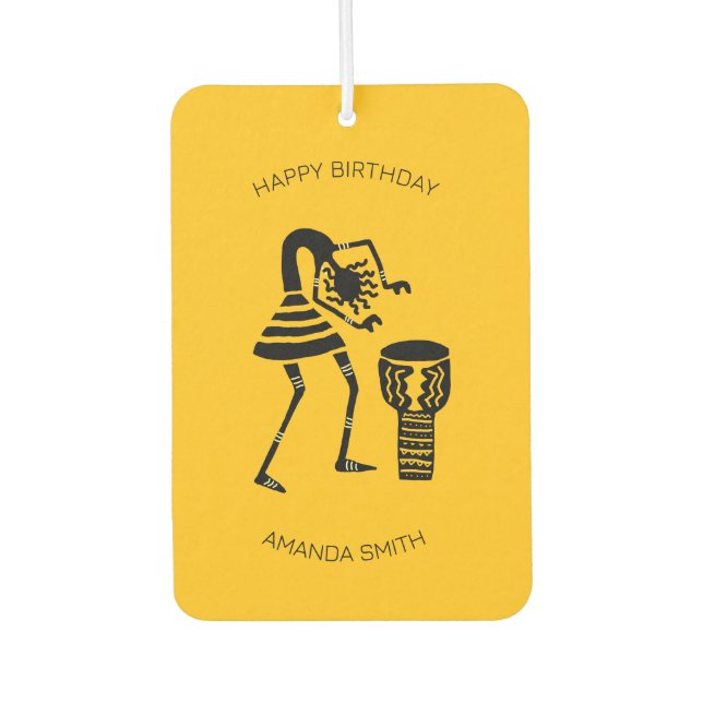 Ambientador Cumpleaños, Chica de música de arte africano lindo (Anverso)