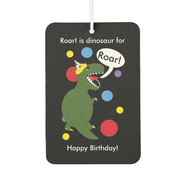 Ambientador Cumpleaños T-Rex Dinosaur (Anverso)