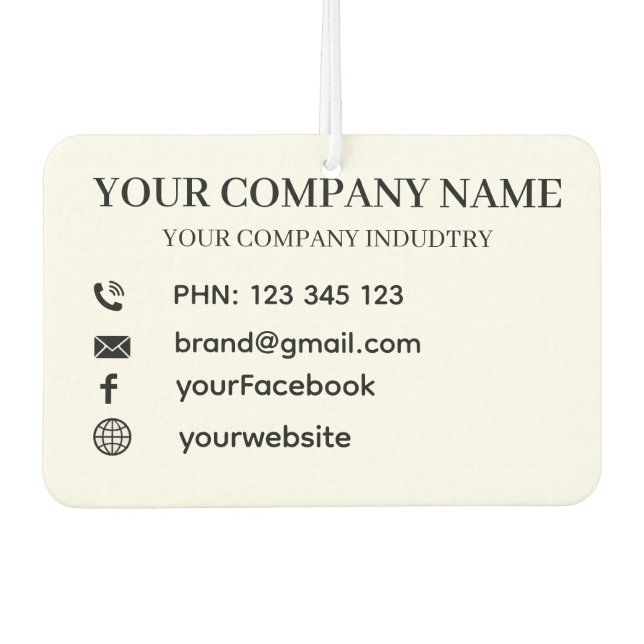 Ambientador Custom Business Company Promotional Branding Gift (Anverso)