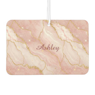 Ambientador Custom Modern Rose Quartz Marble Gold