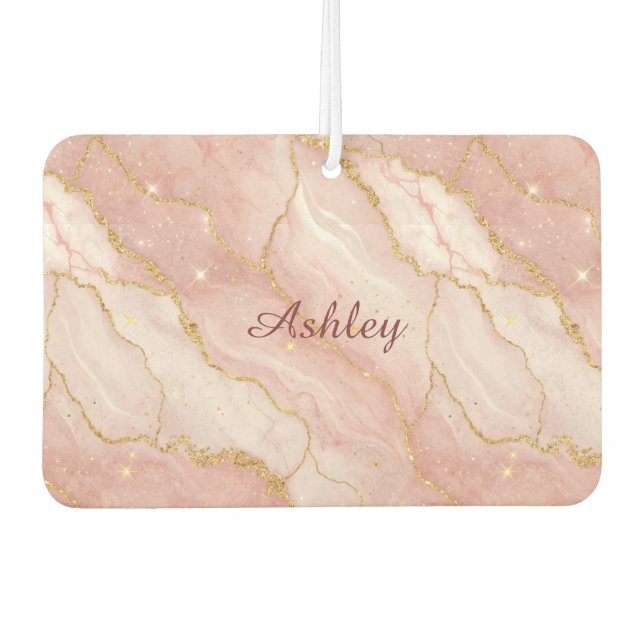 Ambientador Custom Modern Rose Quartz Marble Gold (Anverso)