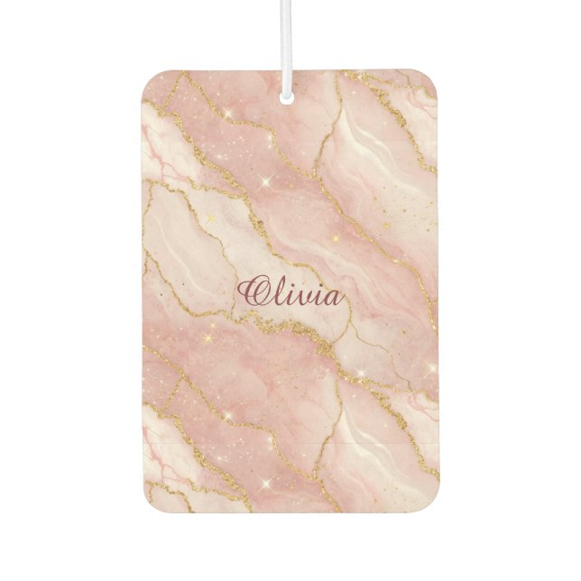 Ambientador Custom Modern Rose Quartz Marble Gold (Anverso)