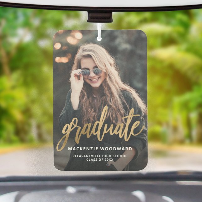 Ambientador Custom Photo Gold Script Graduation (Subido por el creador)