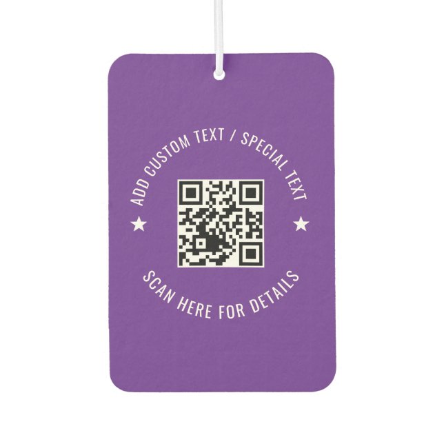 Ambientador Custom QR Code Scan Info Air Freshener Design (Anverso)