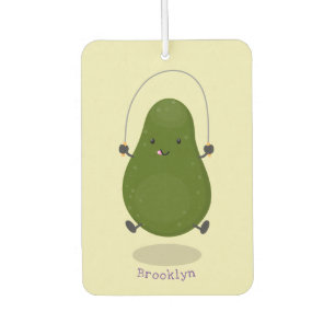 Ambientador Cute aguacate salto cuerda personalizado ilustraci