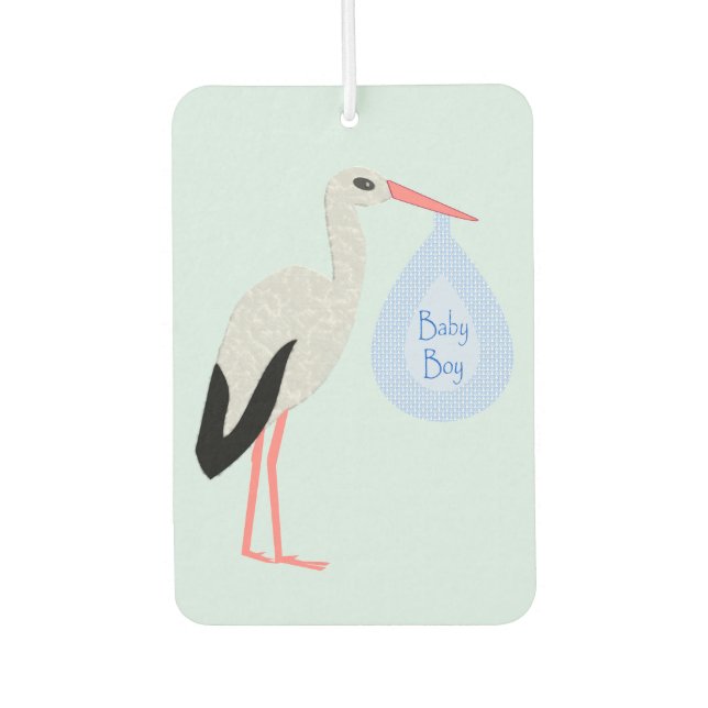Ambientador Cute Blue Baby Boy Stork (Anverso)