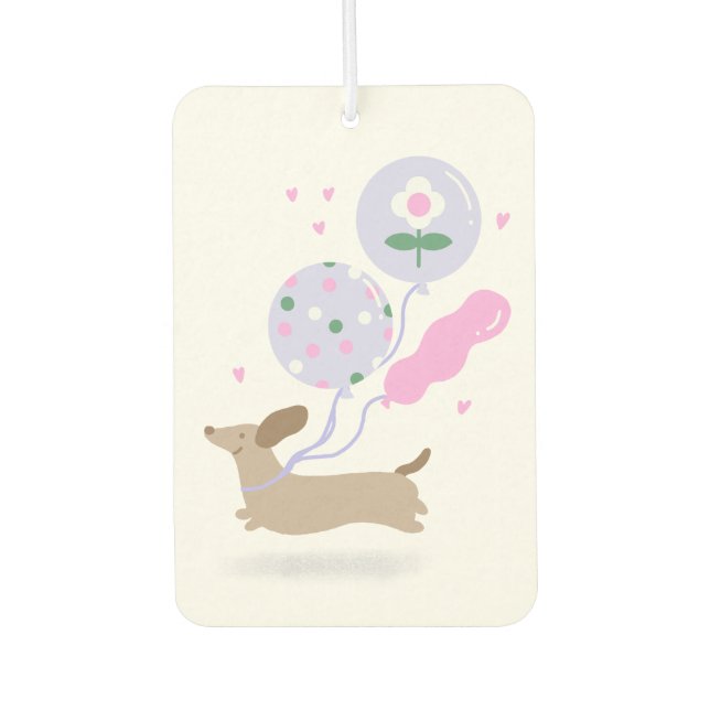 Ambientador Cute Dachshund Weiner Perro Lover Fiesta Rosa (Anverso)