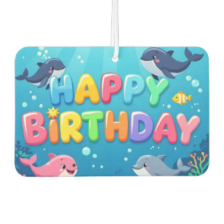 Ambientador Cute Happy Birthday nautical dolphin
