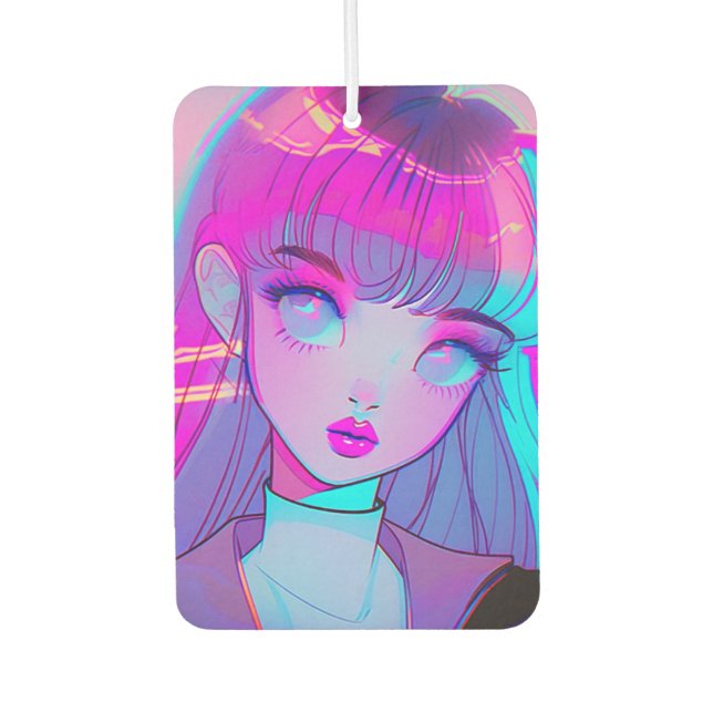 Ambientador Cute Neon Anime Chica Air Freshener (Anverso)