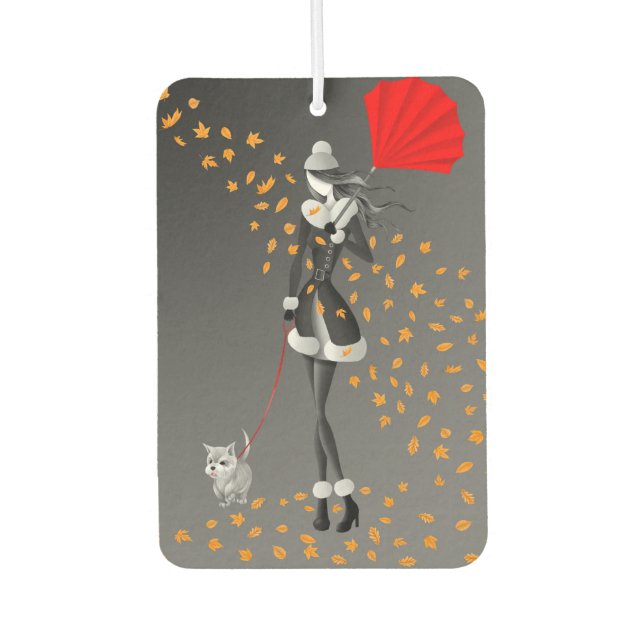 Ambientador Cute Otoño Deja A Dog Walker (Anverso)