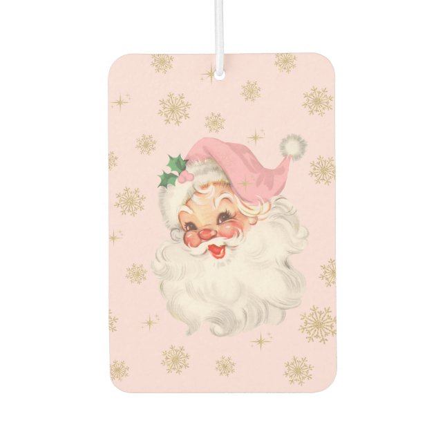 Ambientador Cute Whimsical Retro Pink Santa Christmas Pattern (Anverso)
