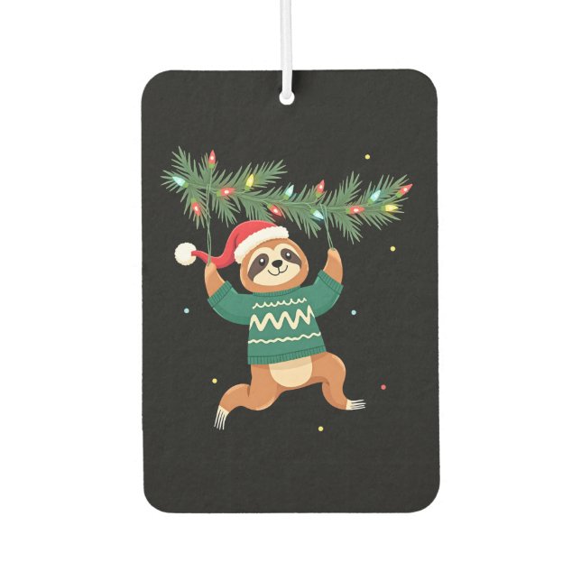 Ambientador Cute Xmas Sloth Santa Hat Christmas Sloth - Tree L (Anverso)