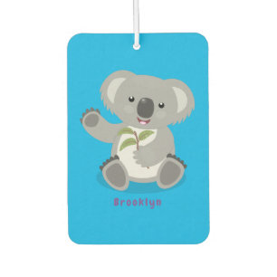 Ambientador Cuto feliz koala saludando al ilustracion personal