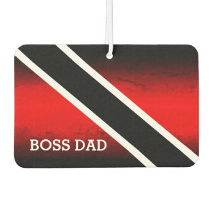 Ambientador DAD BOSS sobre degradado rojo blanco y negro