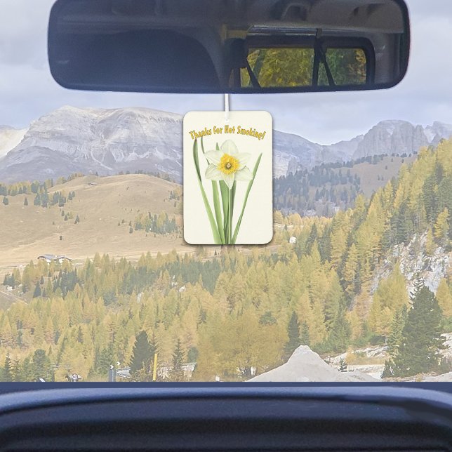 Ambientador Daffodil Primavera Flor Arte Botánico Personalizad (Personalized Daffodil Spring Flower Botanical Art Painting Air Freshener for Car or Home)