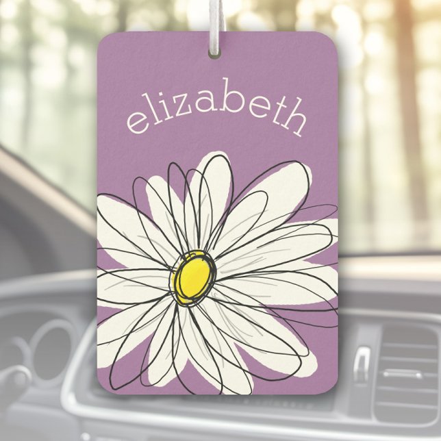 Ambientador Daisy de moda con Lilac y amarillo (Personalized Car Air Freshener)