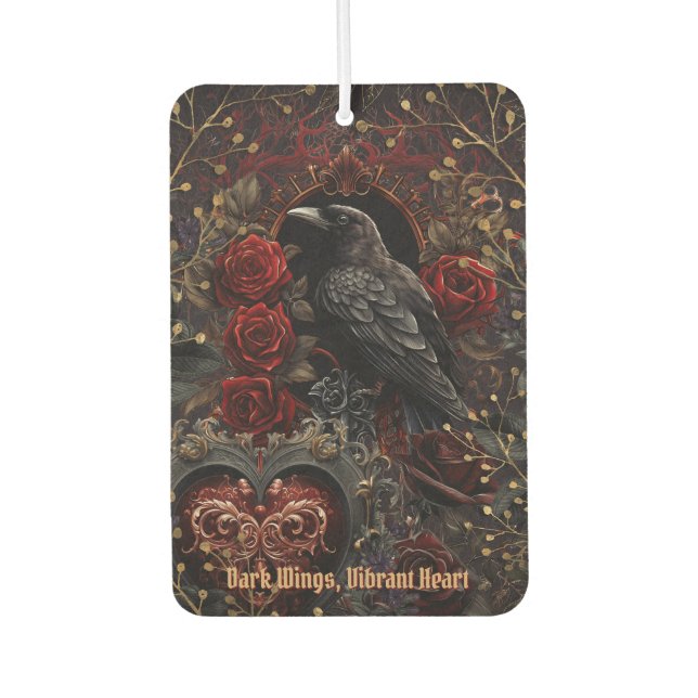 Ambientador Dark Gothic Beauty Red Roses Black Crow Raven Bird (Anverso)