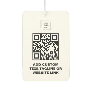 Ambientador de aire para coche con código QR blanc