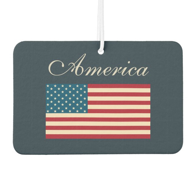 Ambientador de coche de bandera americana rústica (Anverso)