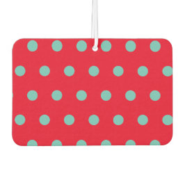 Ambientador de coche de lunares (rojo y aqua)