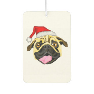 Ambientador de coche de pug de Navidad