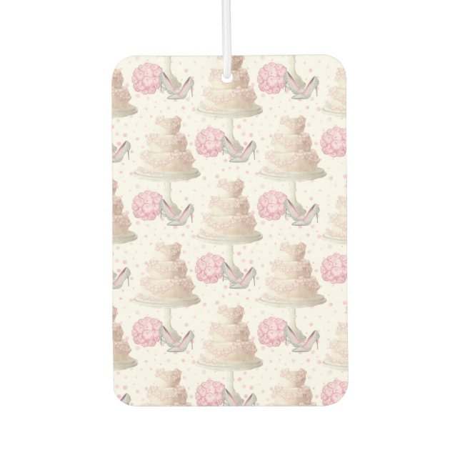 Ambientador de coche en forma de tarta de boda (Anverso)
