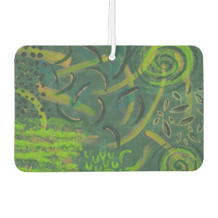 Ambientador de pintura abstracta de hoja dorada ve