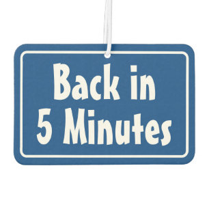 Ambientador De vuelta en 5 minutos y de vuelta en 10 minutos