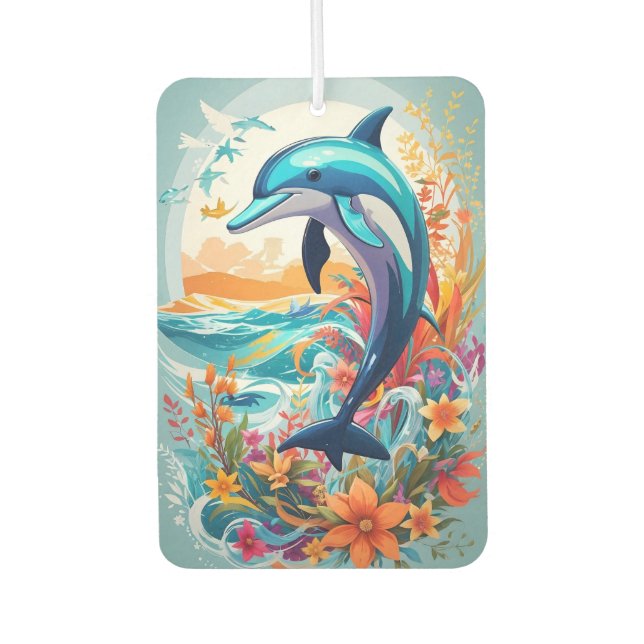 Ambientador Delfín oceánico floral delfín estético lindo (Anverso)