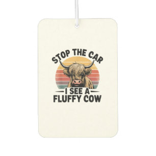 Ambientador Detén El Auto Que Veo Fluffy Funny Cow Retro Highl
