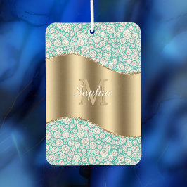 Ambientador Diamantes de Glam en Verde azulado, Monograma de O