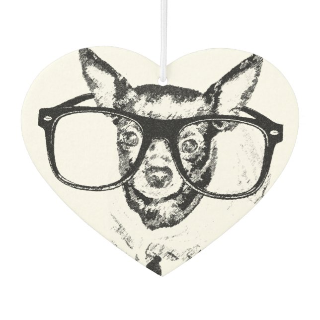 Ambientador Dibujo de Ilustracion de perro de Chihuahua (Anverso)